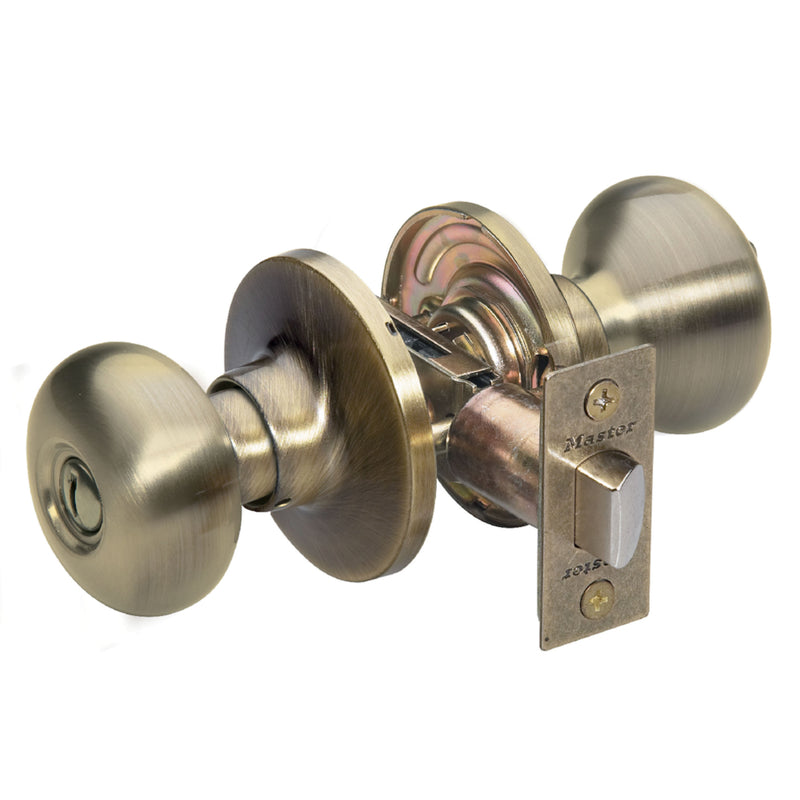 Master Lock Company Llc, Master Lock Bouton de lit et de salle de bain en laiton antique droitier ou gaucher