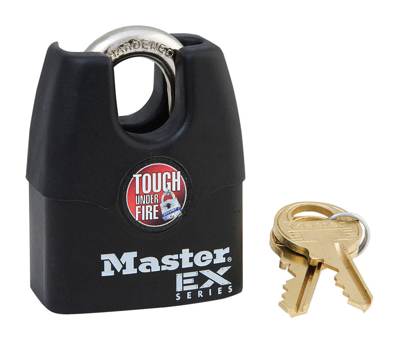 Master Lock Company Llc, Master Lock Cadenas en acier laminé à 4 goupilles à cylindre et à anse enveloppée 1-1/2 po H