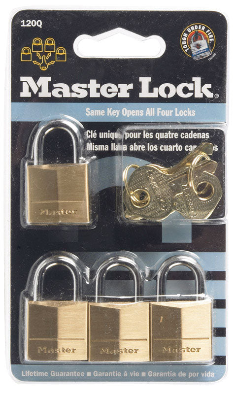 Master Lock Company Llc, Master Lock Cadenas en laiton 3/4 in. W Brass Padlock Keyed Alike