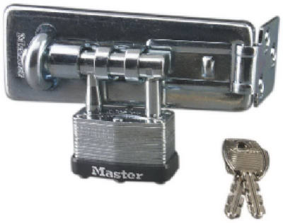 Master Lock Company Llc, Master Lock - Housse et cadenas en acier laminé brillant de 4-1/2 in. L et cadenas 1 pk