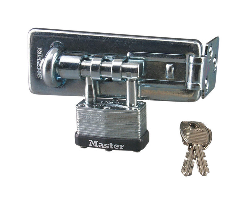 Master Lock Company Llc, Master Lock - Housse et cadenas en acier laminé brillant de 4-1/2 in. L et cadenas 1 pk