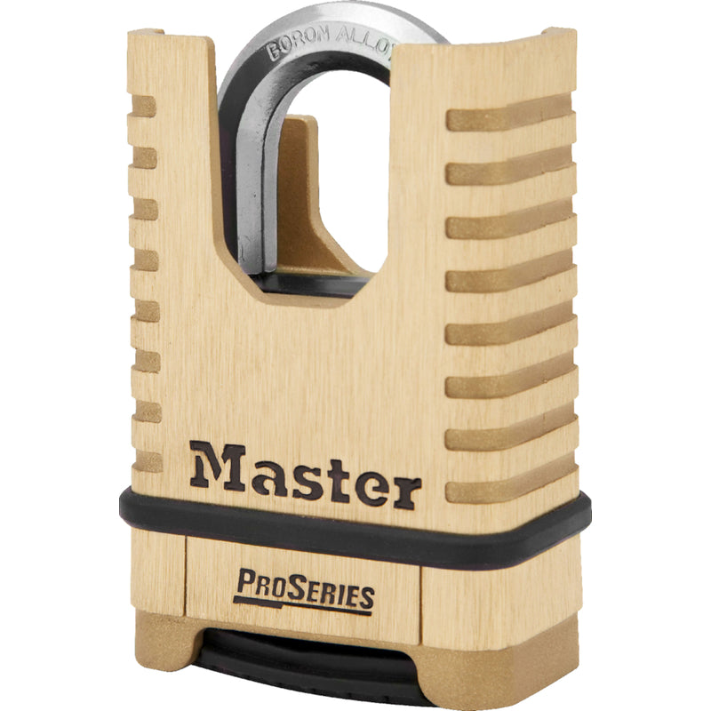 Master Lock Company Llc, Master Lock ProSeries 6.56 in. H X 2-1/4 in. W Brass 4-Digit Combination Shrouded Shackle Padlock
