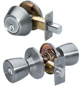 Master Lock Company Llc, Master Lock Satin Nickel Entry Knob and Single Cylinder Deadbolt 1-3/4 in.