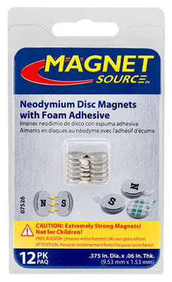 MASTER MAGNETICS INC, Master Magnetics aimants à disque en néodyme argenté de 0,375 in. 1.68 lb. pull avec adhésif
