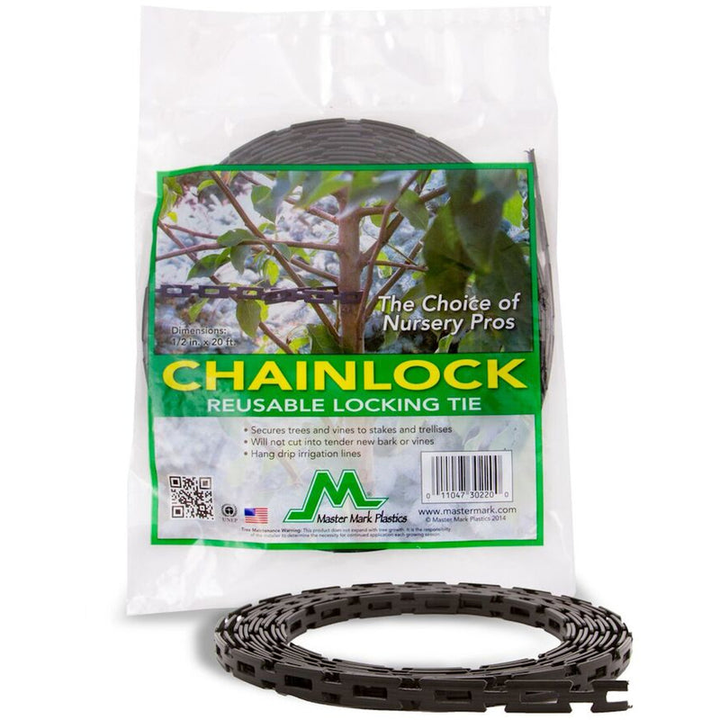 AVON PLASTICS, Master Mark Chainlock 0.5 in. H X 20 ft. W Black Plastic Tree Chainlock