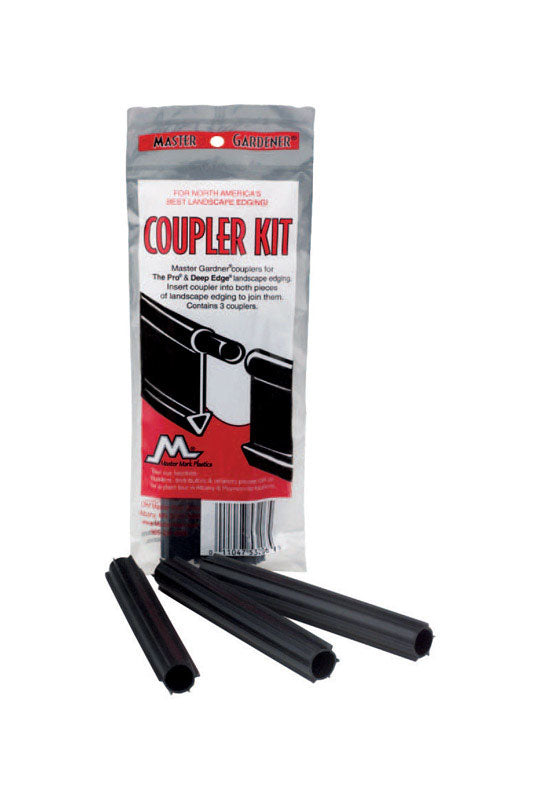 AVON PLASTICS, Master Mark Master Gardener 4 in. H Plastic Black Edging Coupler Kit