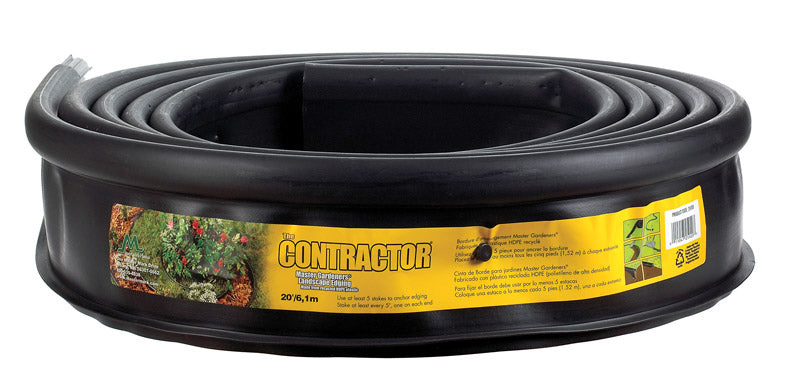 AVON PLASTICS, Master Mark Master Gardener Plastic Black Attachable Lawn Edging 20 L ft. x 5 H in.