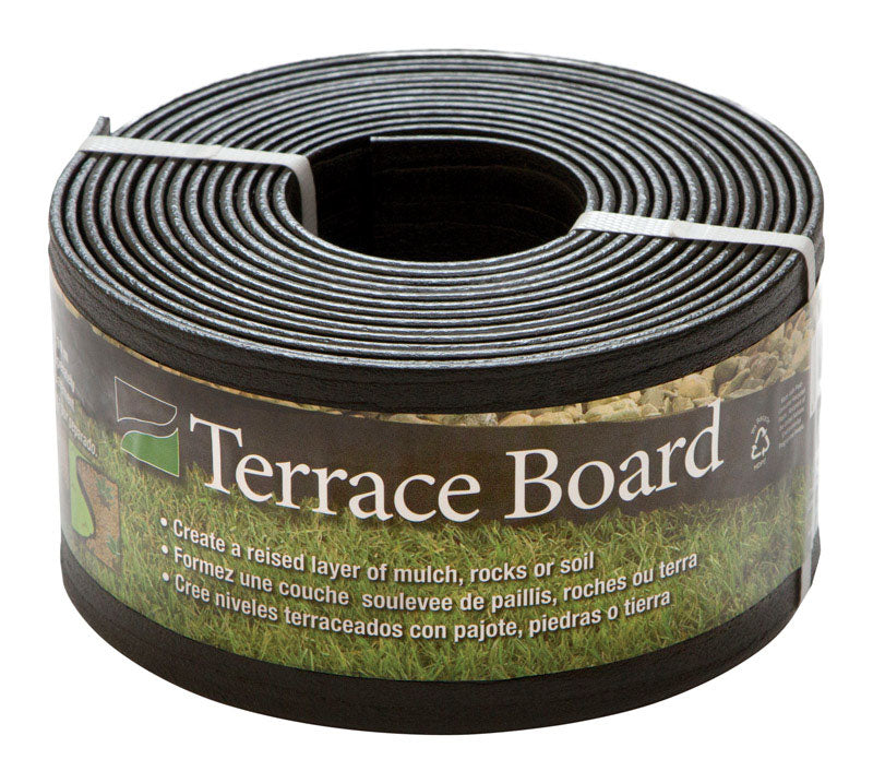 AVON PLASTICS, Master Mark Terrace Board 20 ft. L x 4 po H Plastique Noir Bordure de pelouse