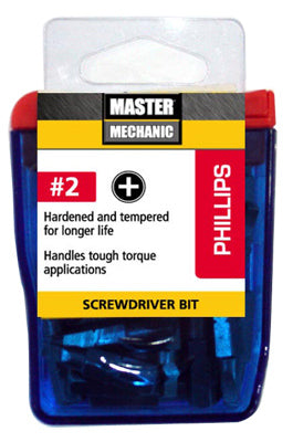 Société Disston, Master Mechanic 25-Pack 1-Inch #2 Phillips Screwdriver Bit