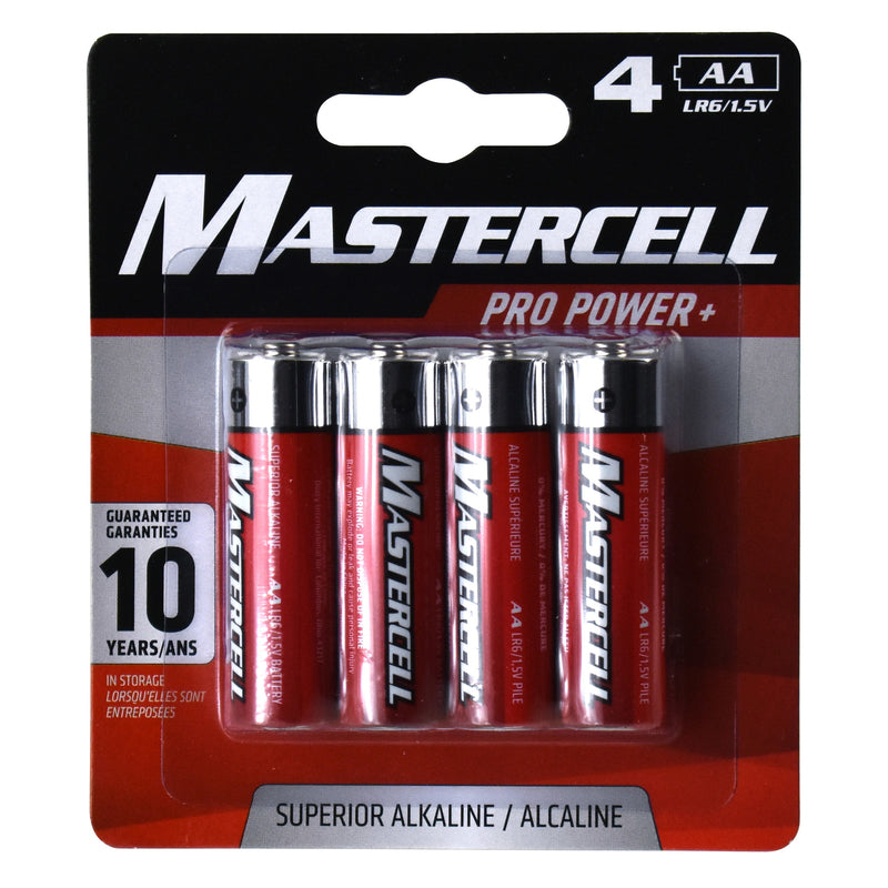 DORCY INTERNATIONAL INC, Mastercell Pro Power AA Alkaline Batteries 4 pk Carded (Pack of 10)