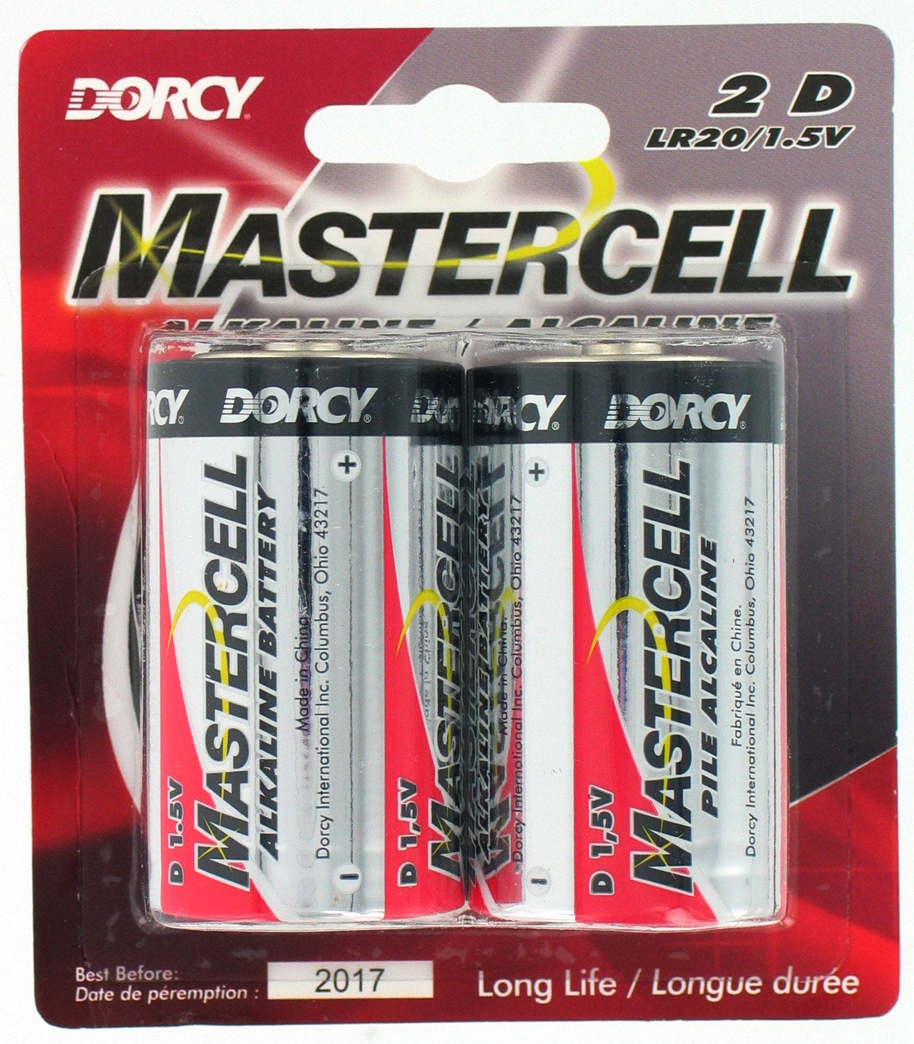 DORCY INTERNATIONAL INC, Mastercell Pro Power D Alkaline Batteries 2 pk Carded (Pack of 10)