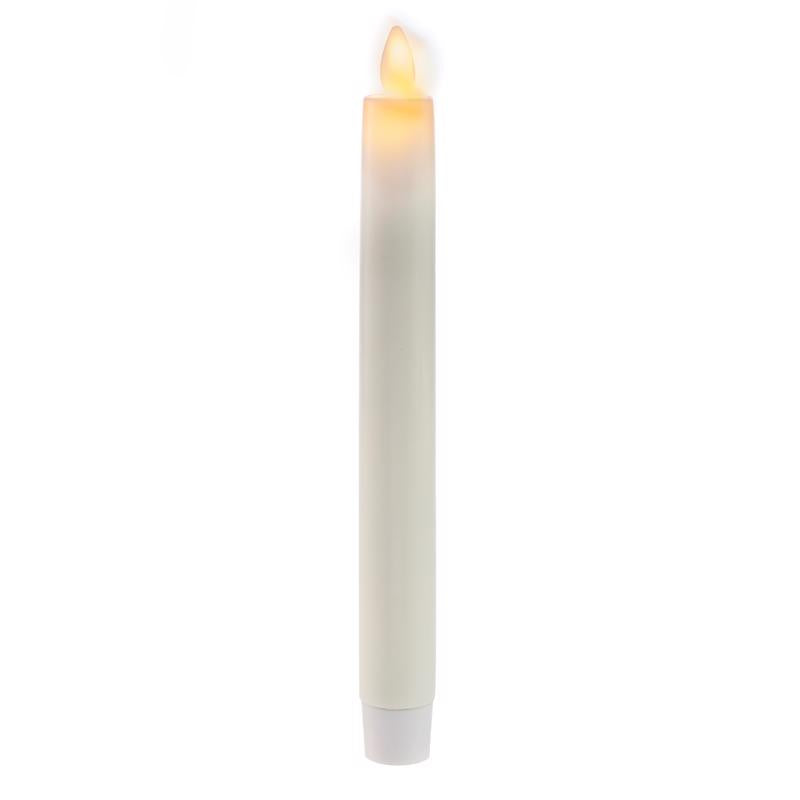 GERSON COMPANY/GIL DIVISION, Matchless Darice Ivory Unscented Scented Taper Flameless Flickering Candle 8.5 in. H x 1 in. Dia.