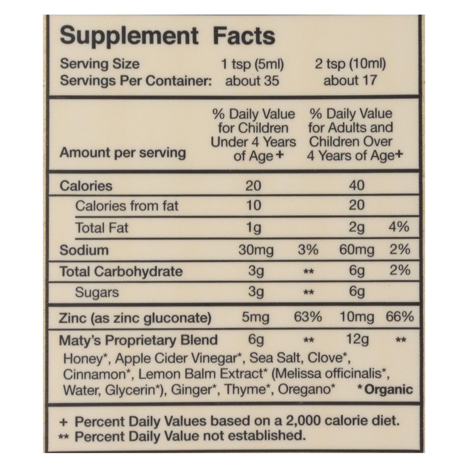 Maty'S, Maty's - Sirop pour enfants contre la toux et les mucosités - 6 fl oz.