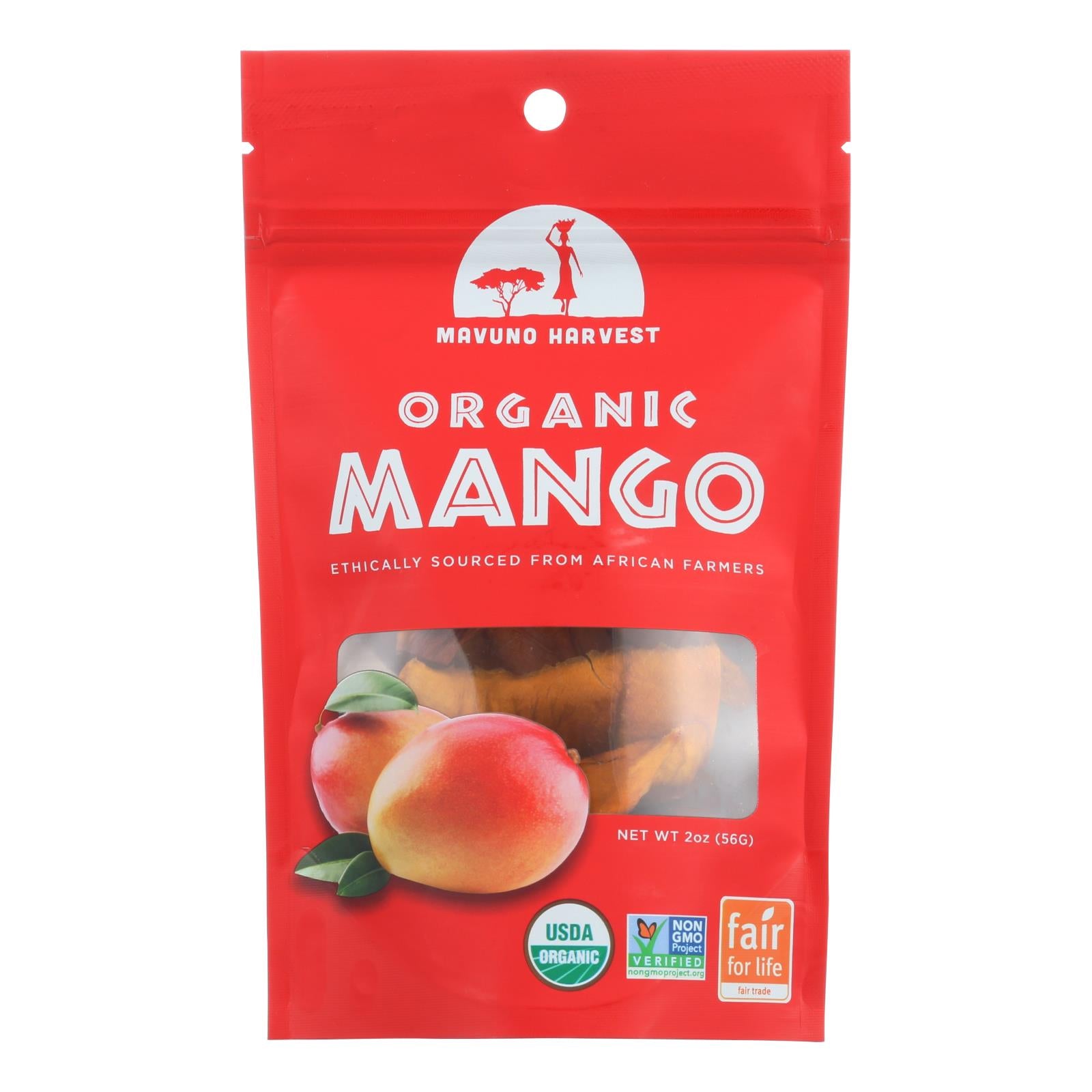Mavuno Harvest, Mavuno Harvest Gluten - Free Dried Mango - Case of 6 - 2 oz (Pack of 6)