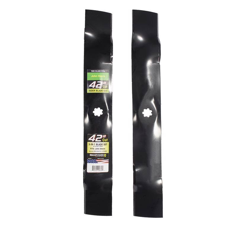 ROTARY CORP, MaxPower 42 in. Standard Mower Blade Set For Riding Mowers 2 pk