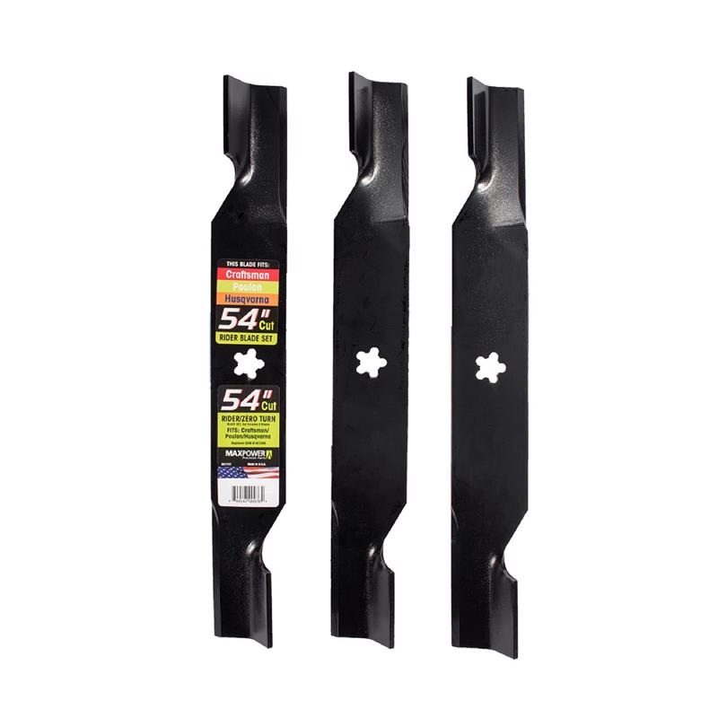 ROTARY CORP, MaxPower 54 in. Standard Mower Blade Set For Riding Mowers 3 pk