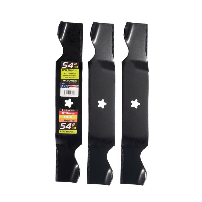 ROTARY CORP, MaxPower 54 in. Standard Mower Blade Set For Riding Mowers 3 pk