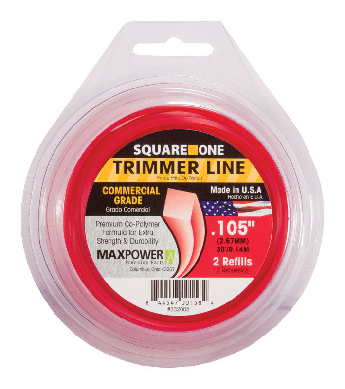 ROTARY CORP, MaxPower Square One Ligne de coupe commerciale de 0.105 in. Dia. x 30 ft. L (paquet de 10)