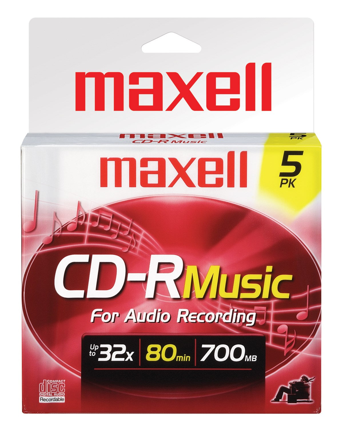 Maxell, Maxell 625132 Disques musicaux Cd-R 5 pièces