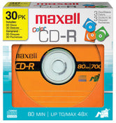 Maxell, Maxell 648451 Disques Cd-R de couleurs assorties 30 pièces