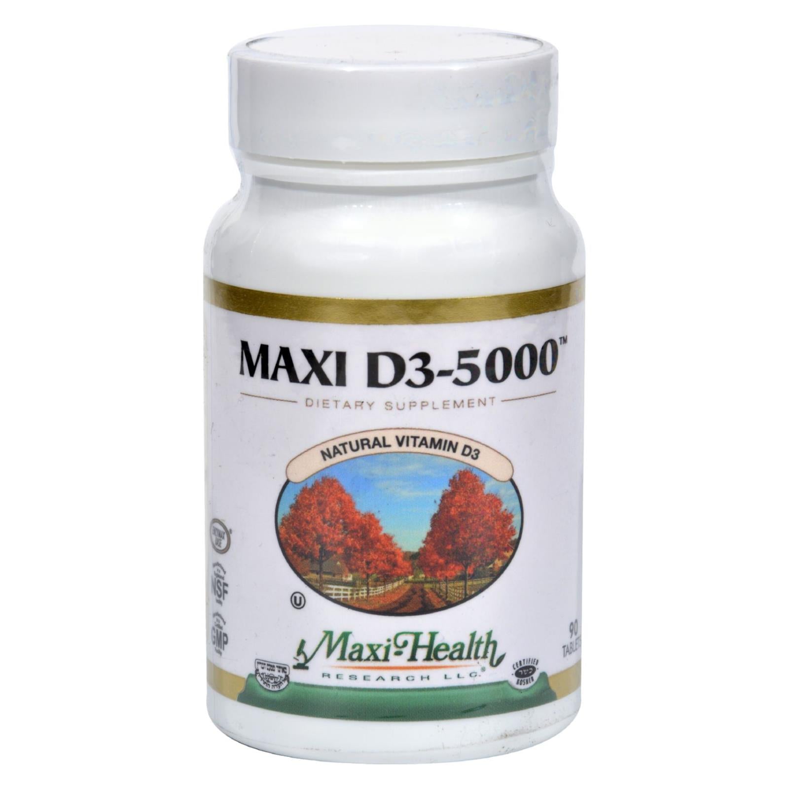 Maxi Health Kosher Vitamins, Maxi Health Kosher Vitamins Maxi D3 5000 - 5000 IU - 90 Comprimés