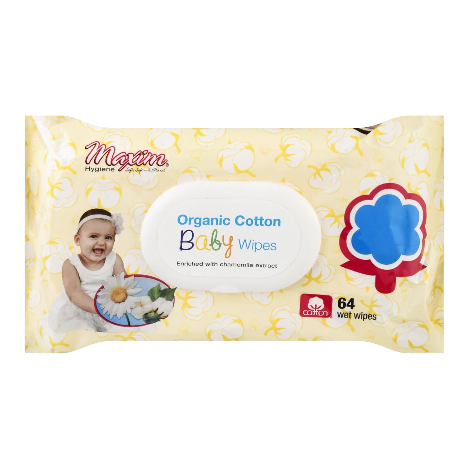 Produits d'hygiène Maxim, Maxim Hygiene Products - Lingettes en coton pour bébé - caisse de 12 - 64 CT (paquet de 12)