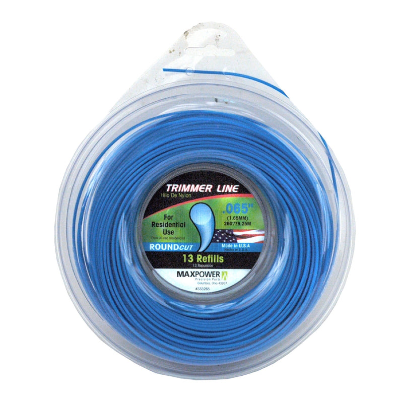 ROTARY CORP, Maxpower 333265C .065" x 260' Blue RoundCut Trimmer Line 5 Piece Display