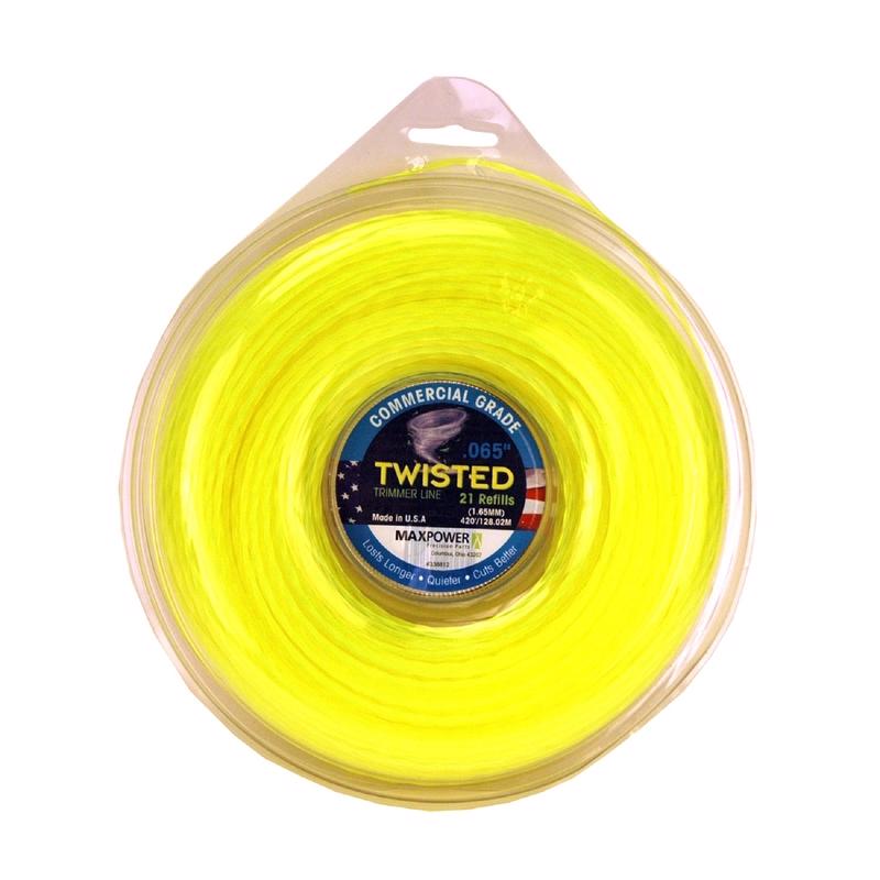 ROTARY CORP, Maxpower 338812C 0.065" X 420' Optic Yellow Twisted Trimmer Line 5 Piece Display