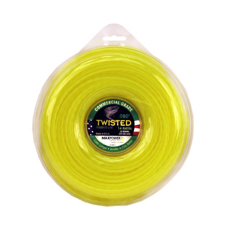 ROTARY CORP, Maxpower 338813C 0.080" X 280' Optic Yellow Twisted Trimmer Line 5 Piece Display