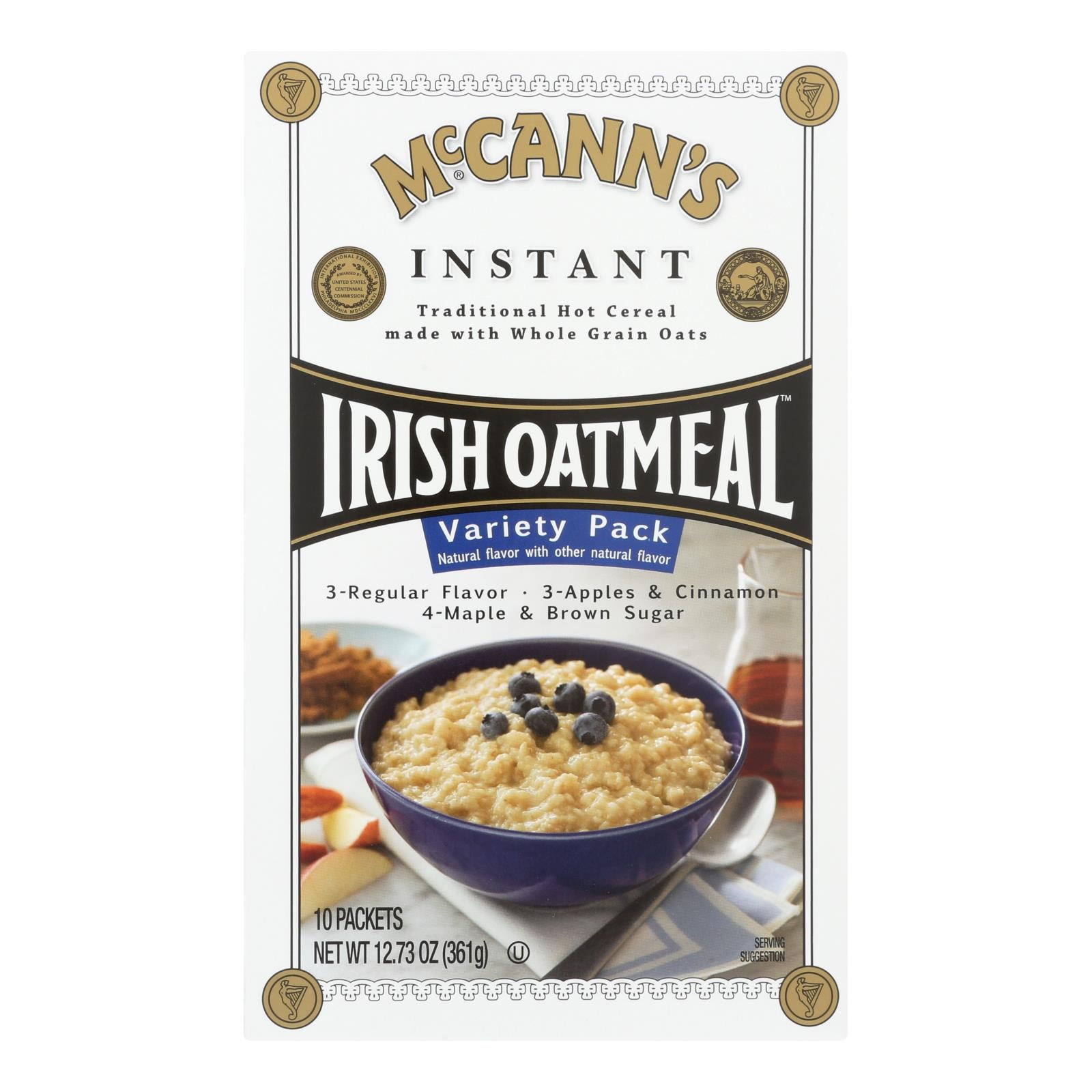 Gruau d'avoine irlandais Mccann's, McCann's Irish Oatmeal Instant Irish Oatmeal Variety Pack - Caisse de 12 - 12.73 oz.