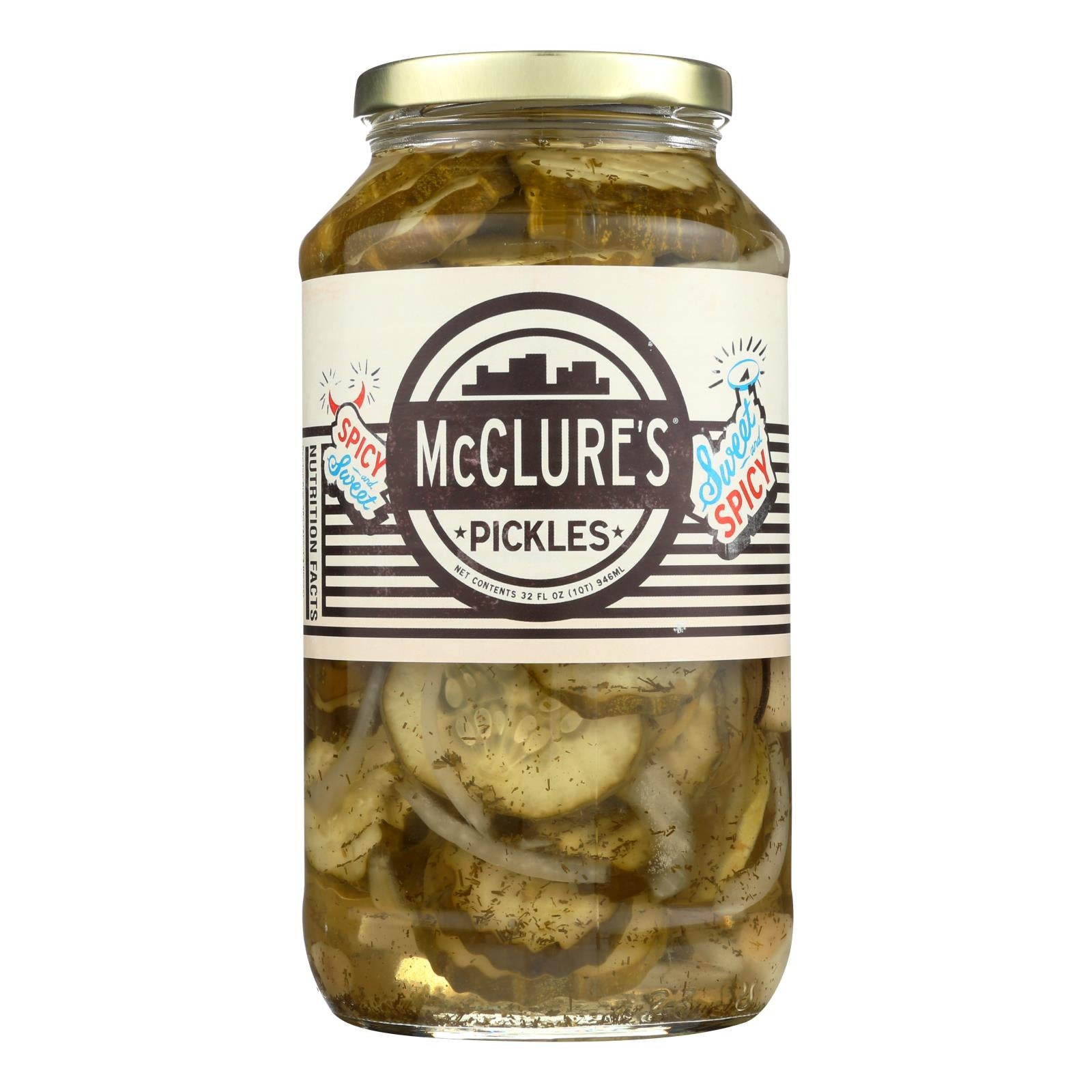 Mcclure's Pickles, McClure's Pickles Cornichons doux et épicés - caisse de 6 - 32 oz (paquet de 6)