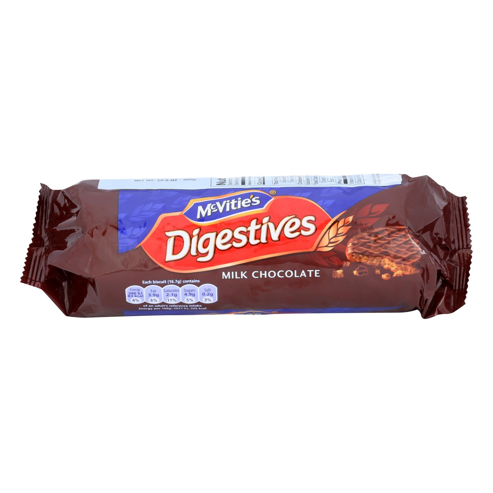 Mcvities, Mcvitie's Biscuits digestifs au blé enrobés de chocolat au lait - caisse de 15 - 10.5 OZ (paquet de 15)
