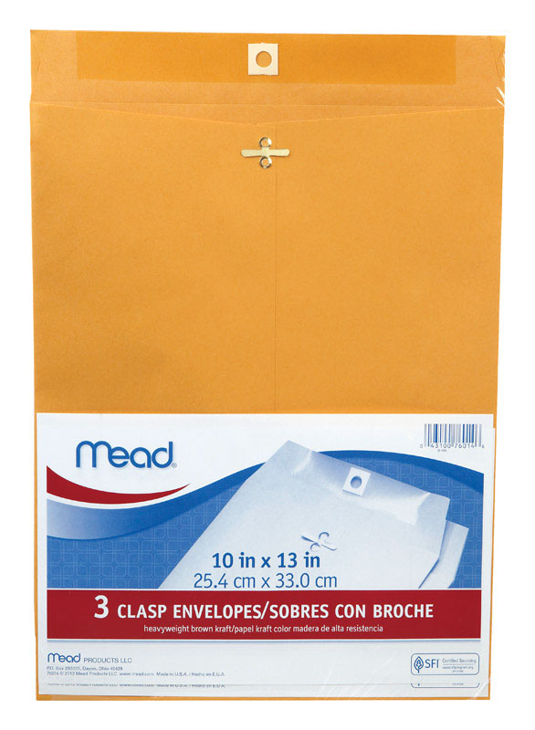ACCO BRANDS CORPORATION, Mead 10 in. W x 13 in. L Autres enveloppes brunes 3 pk (paquet de 12)
