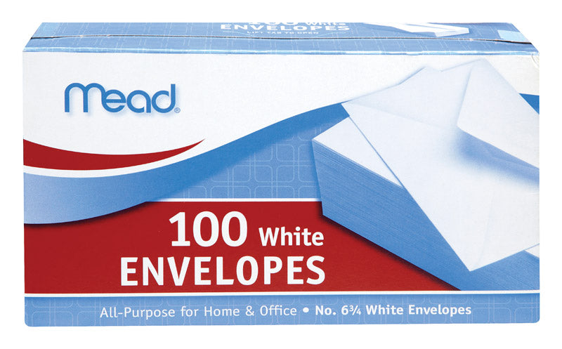 MeadWestvaco, Mead 3.63 in. L x 6.75 in. L A6 Enveloppes blanches 100 pk (Pack de 24)
