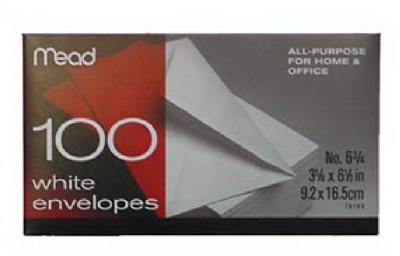 MeadWestvaco, Mead 3.63 in. L x 6.75 in. L A6 Enveloppes blanches 100 pk (Pack de 24)