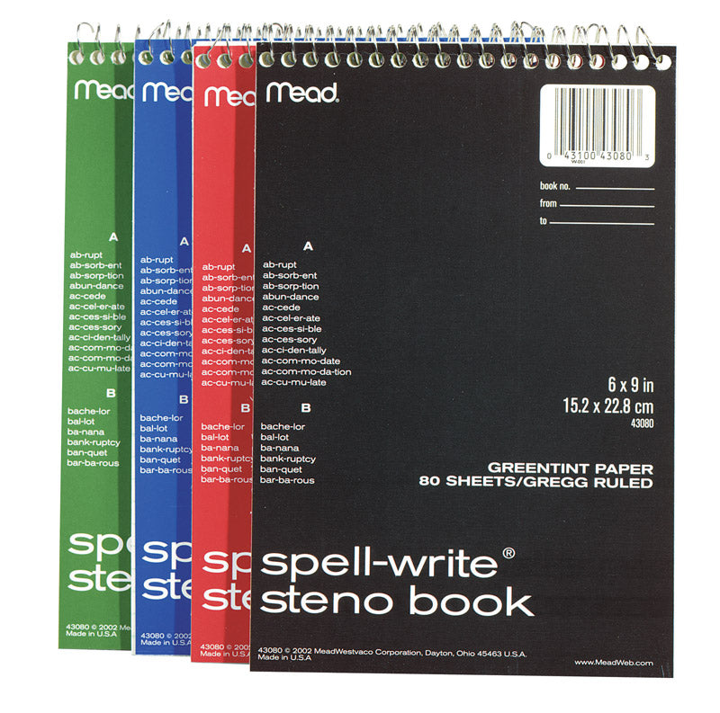 MeadWestvaco, Mead 6 in. W x 9 in. L College Ruled Spiral Steno Book