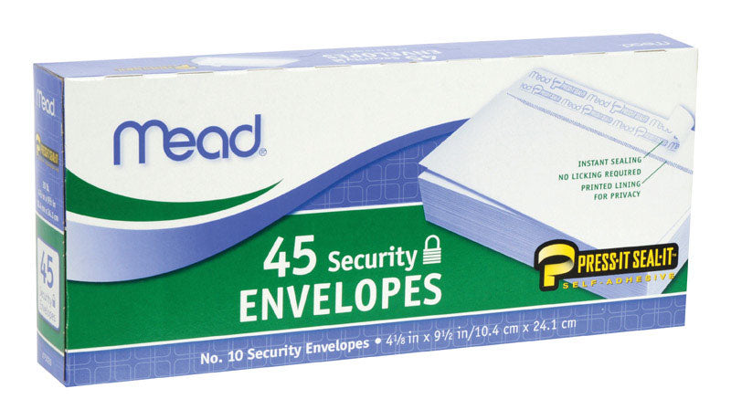 ACCO BRANDS CORPORATION, Mead 9.5 in. L x 4.12 in. L No. 10 Enveloppes blanches 45 pk (paquet de 24)