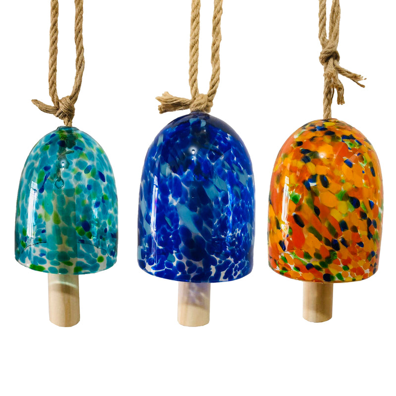 ACE TRADING - EVG NCH, Meadow Creek Assorted Glass 8 in. Bell Wind Chime (Pack de 6)
