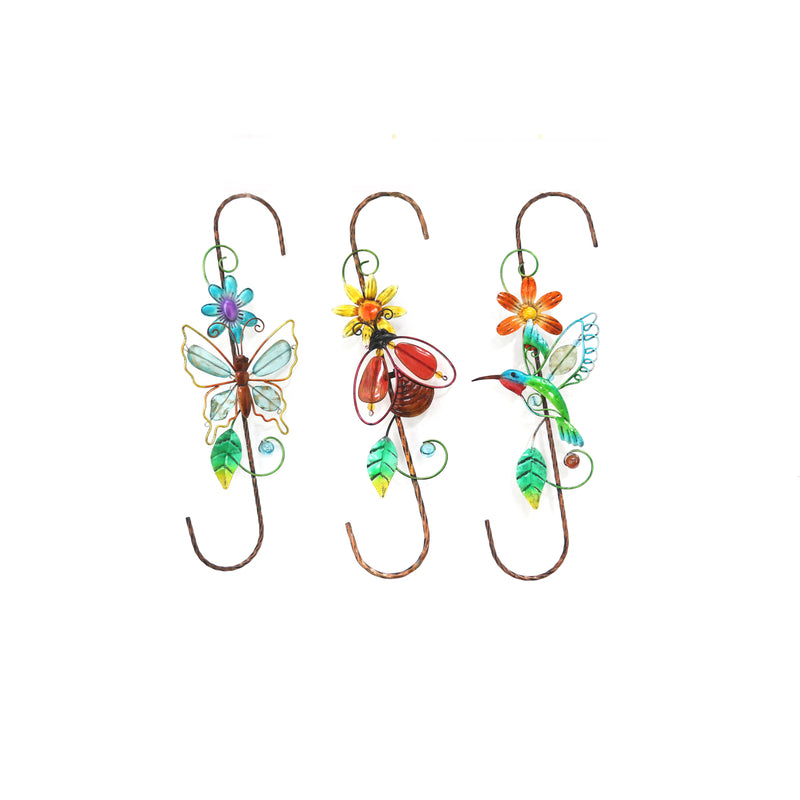 ACE TRADING - EVG FQD, Meadow Creek Assorted Glass/Iron 15.35 in. H Decorative Hooks Outdoor Decoration (Pack of 24)
