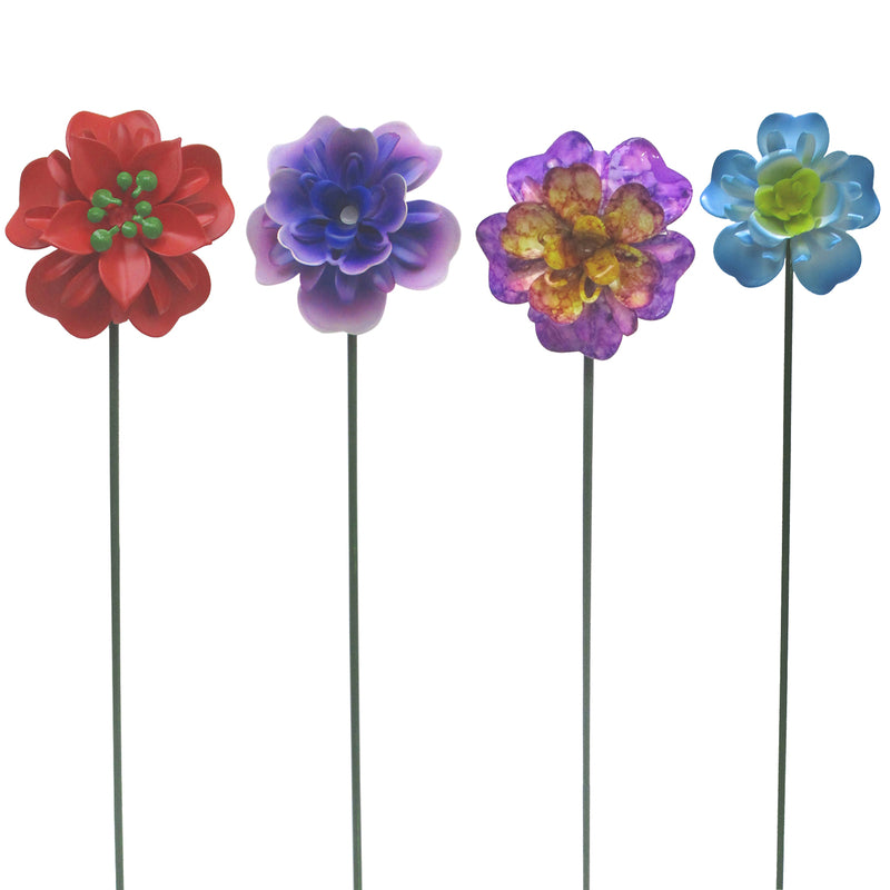 ACE TRADING - EVG FQD, Meadow Creek Assorted Iron 17.13 in. H Flower Planter Stake (Pack of 24)