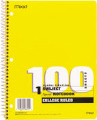 MeadWestvaco, Meadwestvaco 06622 8 X 10-1/2 College Ruled Spiral Notebook Assorted Colors (en anglais seulement)