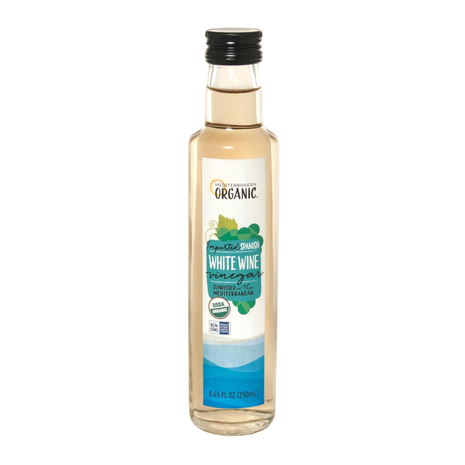 Méditerranée biologique, Mediterranean Organic Vinaigre de vin blanc biologique - Caisse de 6 - 8.45 FZ (Pack de 6)