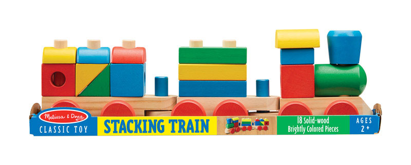 MELISSA & DOUG LLC, Melissa & Doug Classic Stacking Train Toddler Toy Wood Assorted 18 pc