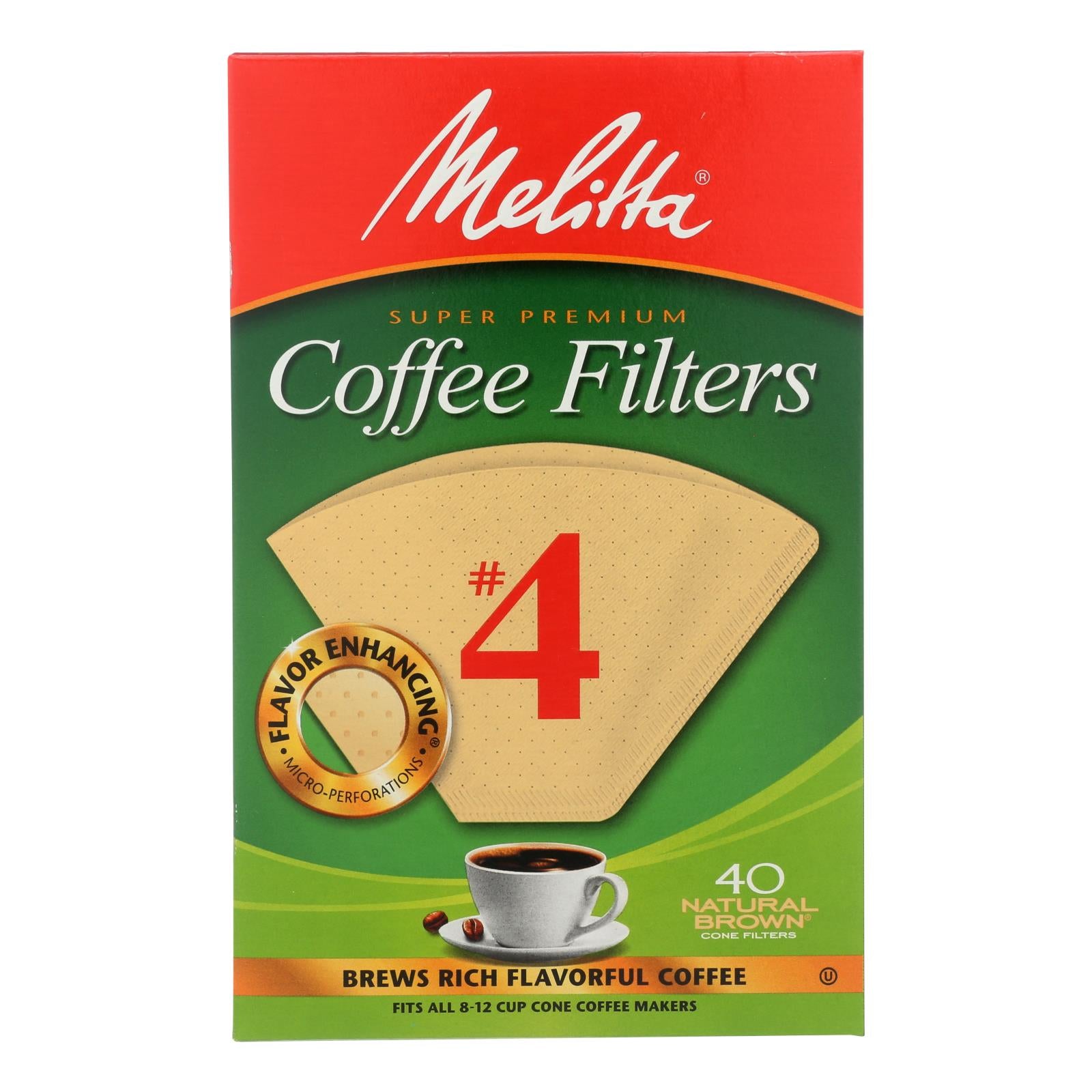 MELITTA USA INC, Melitta 12 tasses Brown Cone Coffee Filter 40 pk
