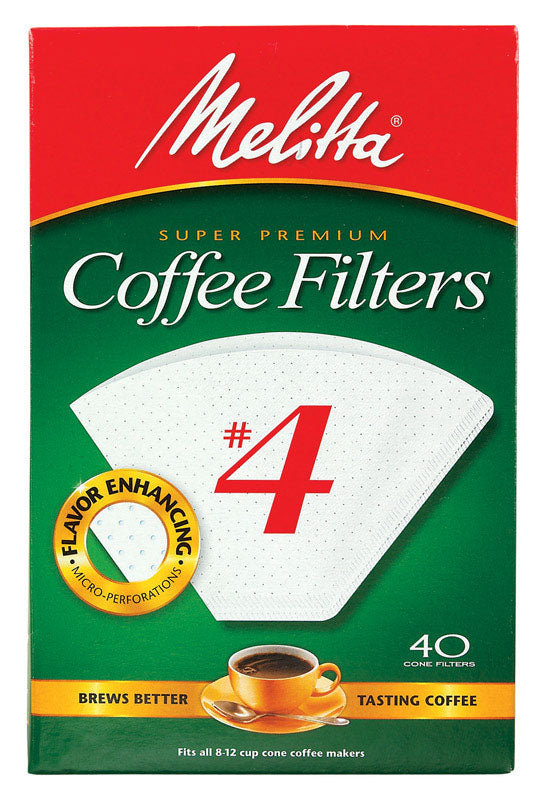MELITTA USA INC, Melitta 12 tasses Filtre à café à cône blanc 40 pk