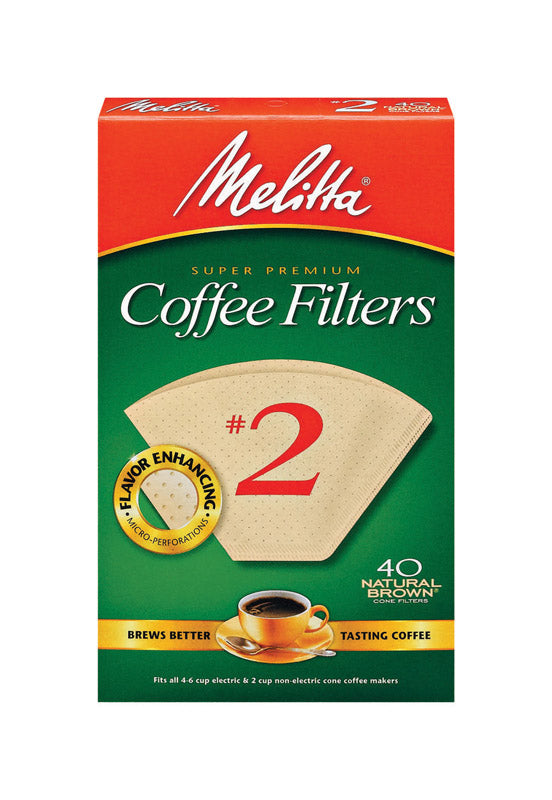 MELITTA USA INC, Melitta 6 tasses Brown Cone Coffee Filter 40 pk