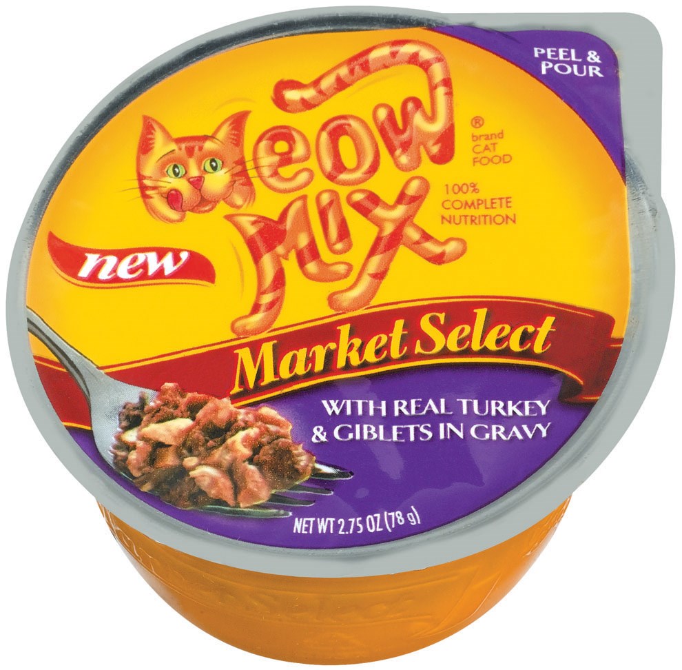 Miaou Mix, Meow Mix 29274-14919 2.75 Oz Tender Favorites Real Turkey & Giblets In Sauce Meow Mix nourriture humide pour chat (paquet de 24)