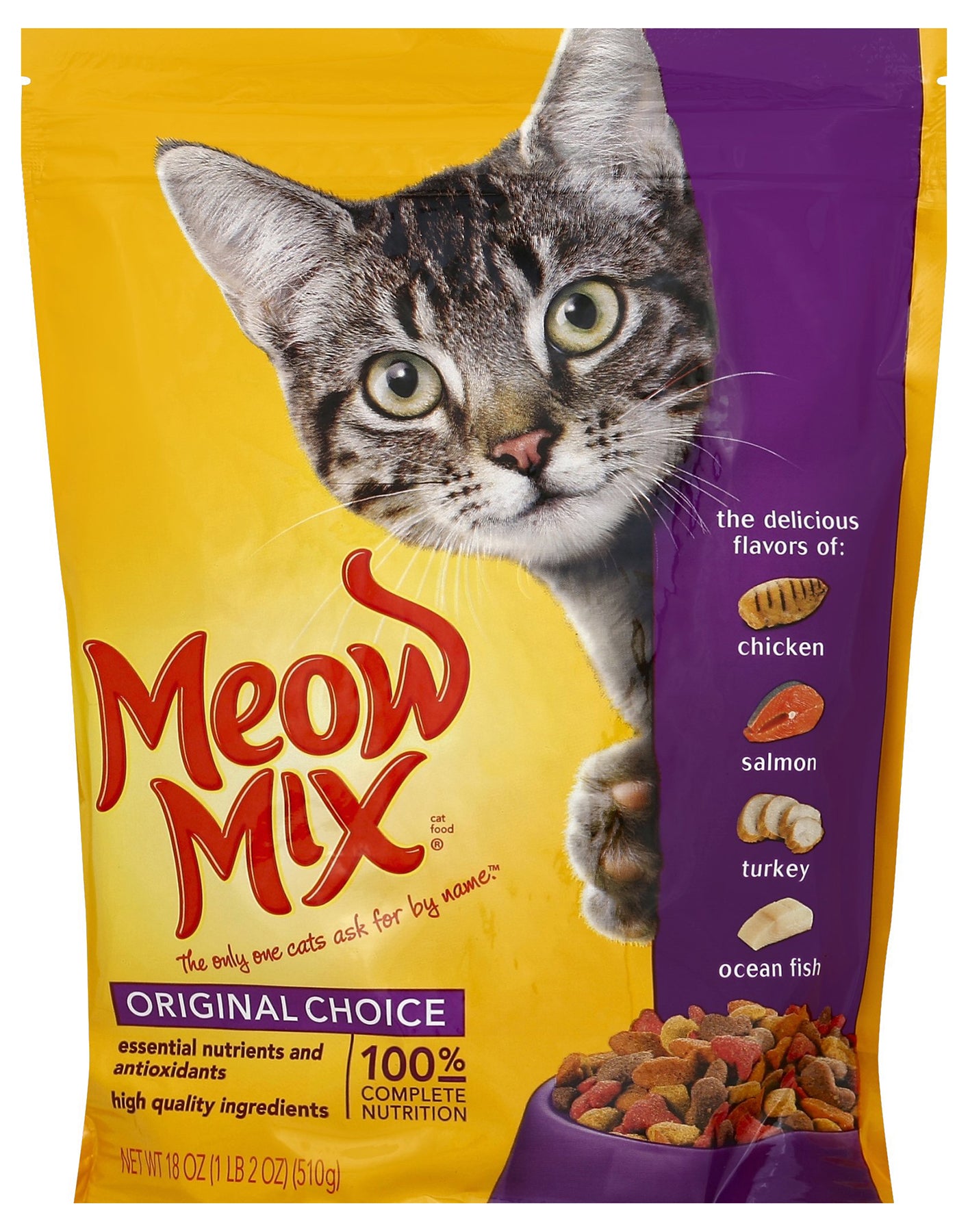 Meow Mix, Meow Mix 29274-45418 18 Oz Original Choice nourriture sèche pour chat