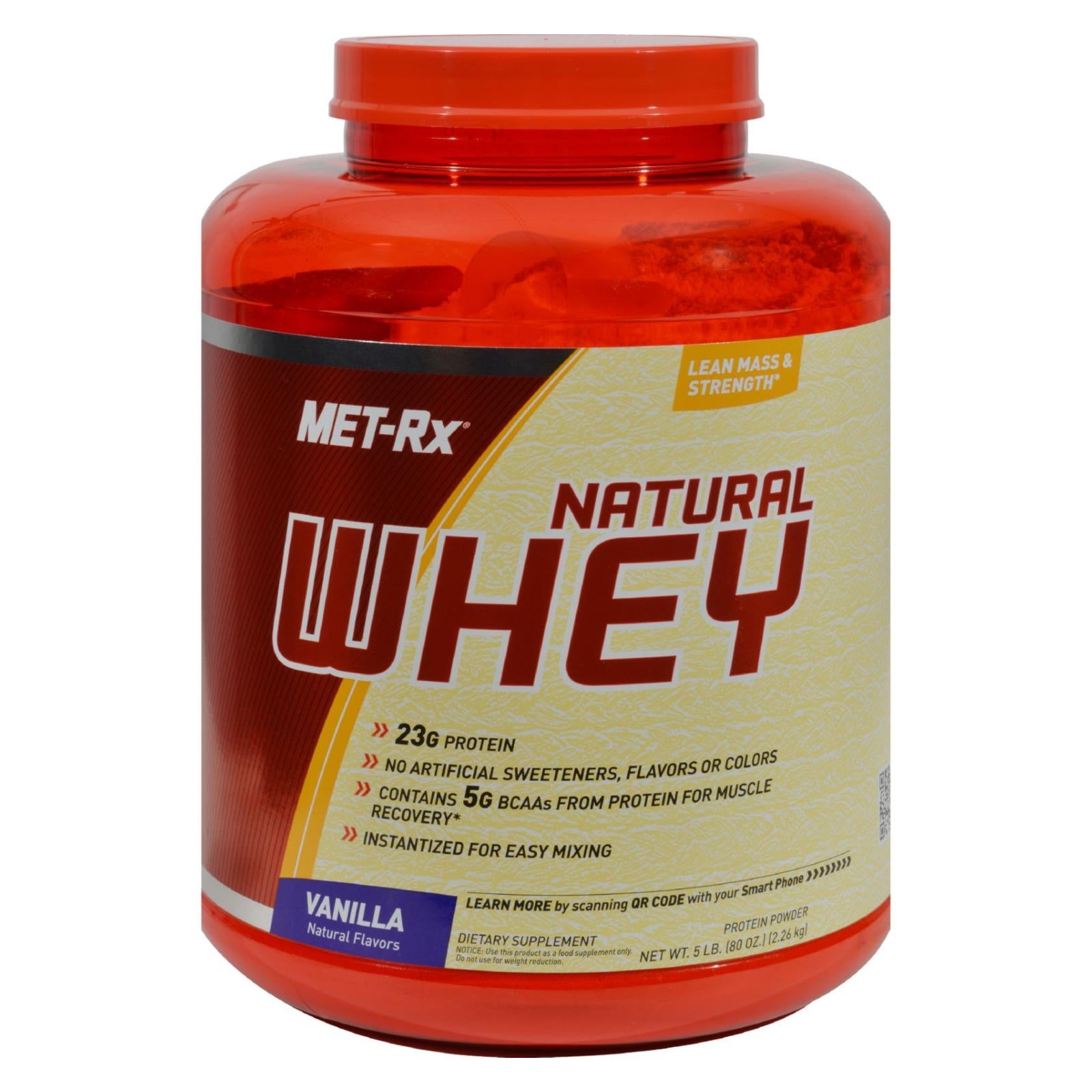 Met-Rx, Met-Rx Instantized 100% Natural Whey Powder Vanilla - 5 lbs