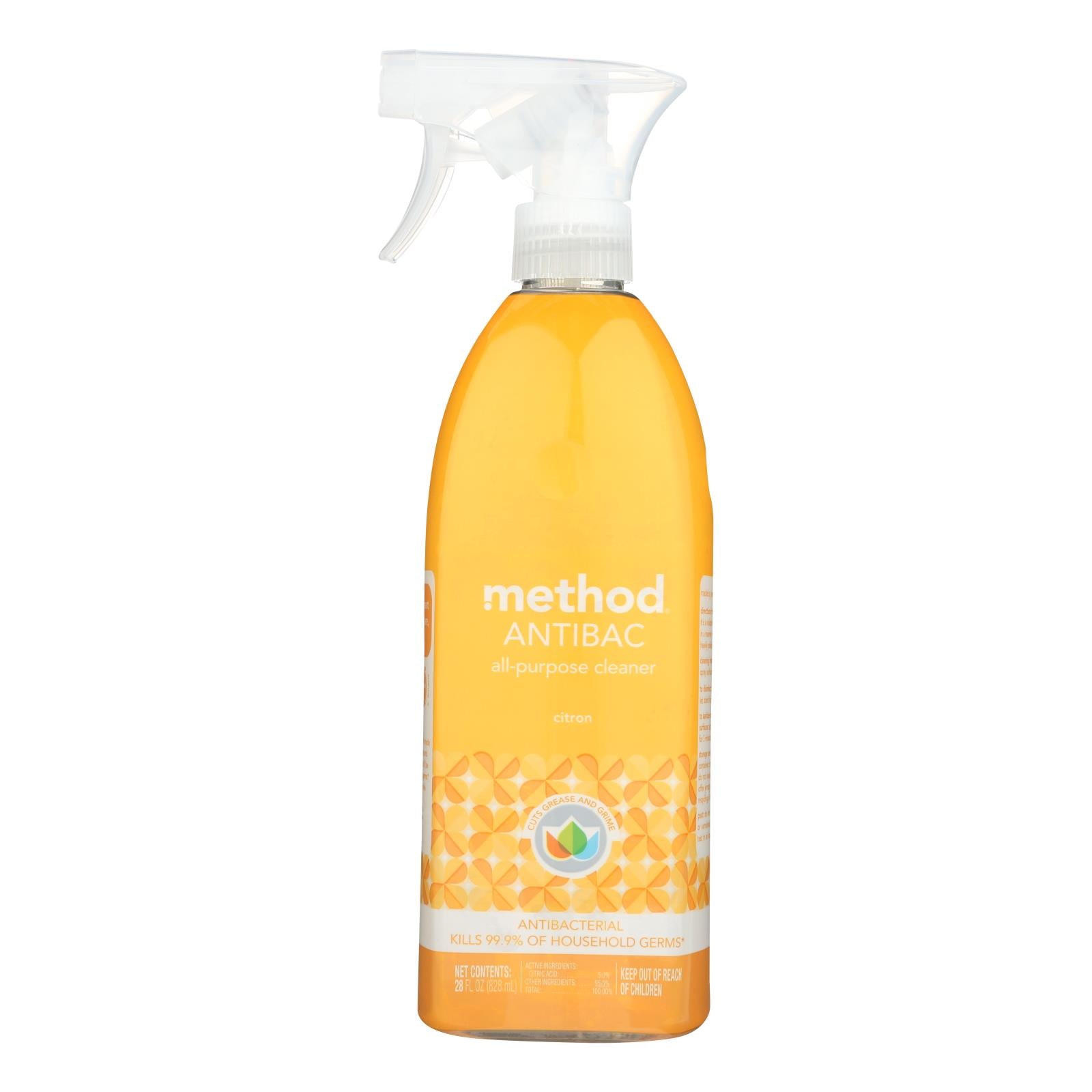 MÉTHODE PROD, Method Citron Scent Antibacterial Cleaner Liquid 28 oz (Pack of 8)